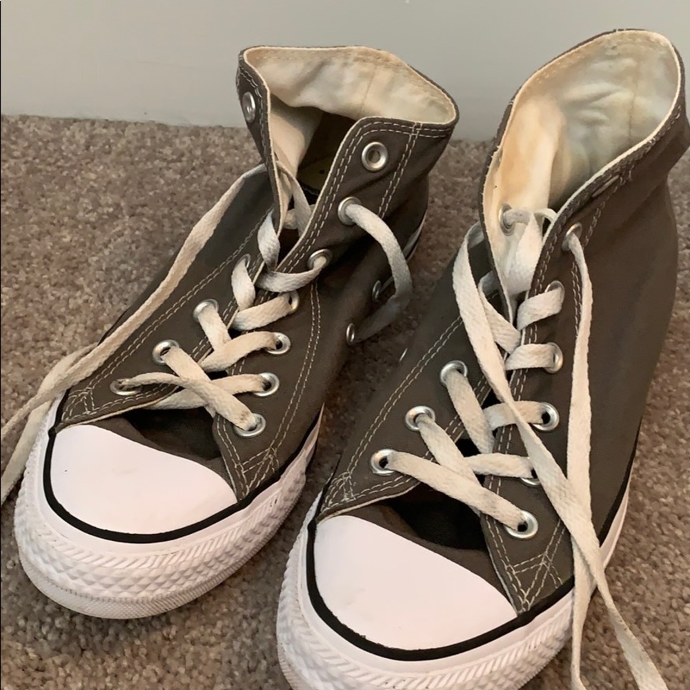 Grey high top converse